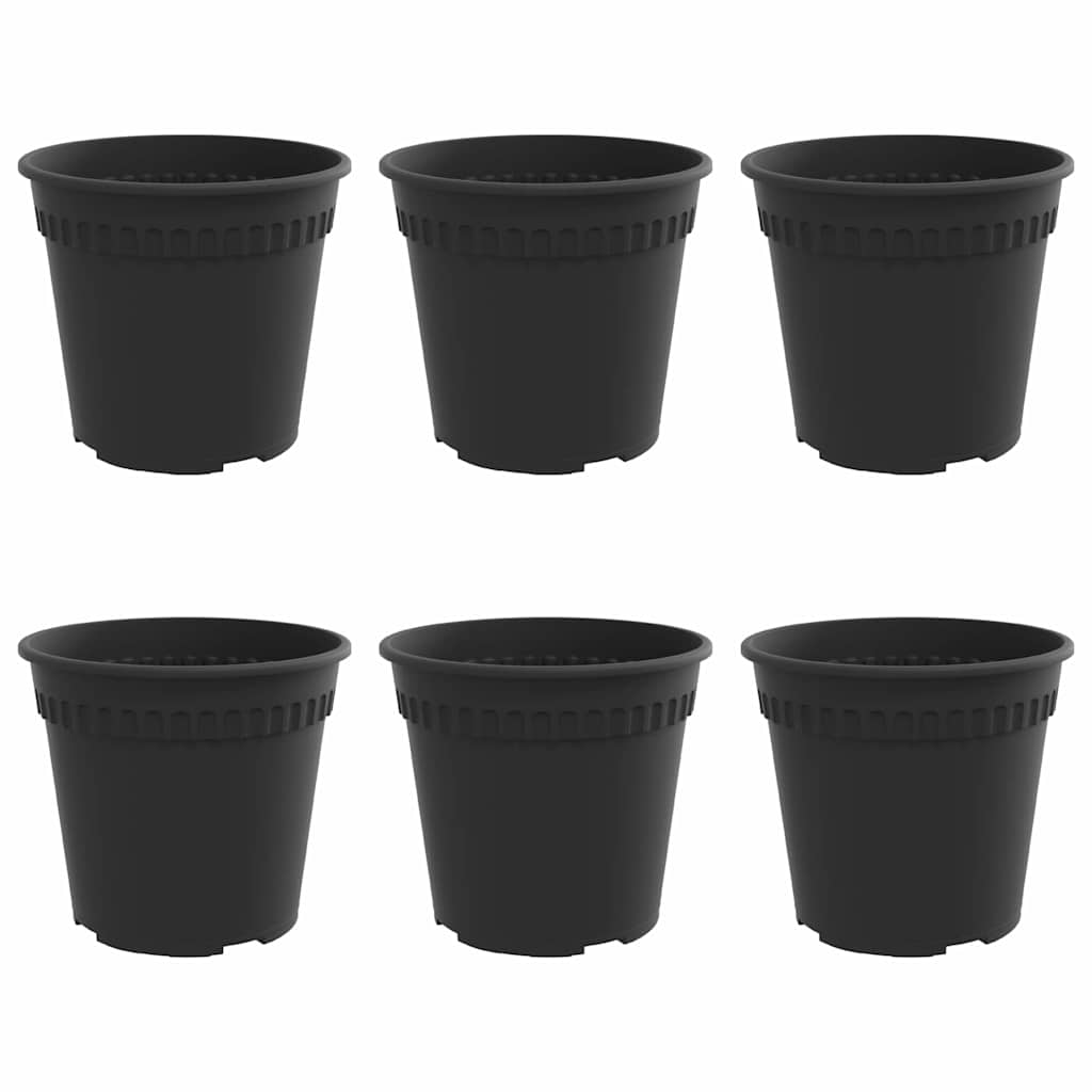 Ronde Bloempot 6 pcs Zwart Ø 19 x 16 cm Kunststof is nu te koop bij PeponiXL, paradijselijk wonen!