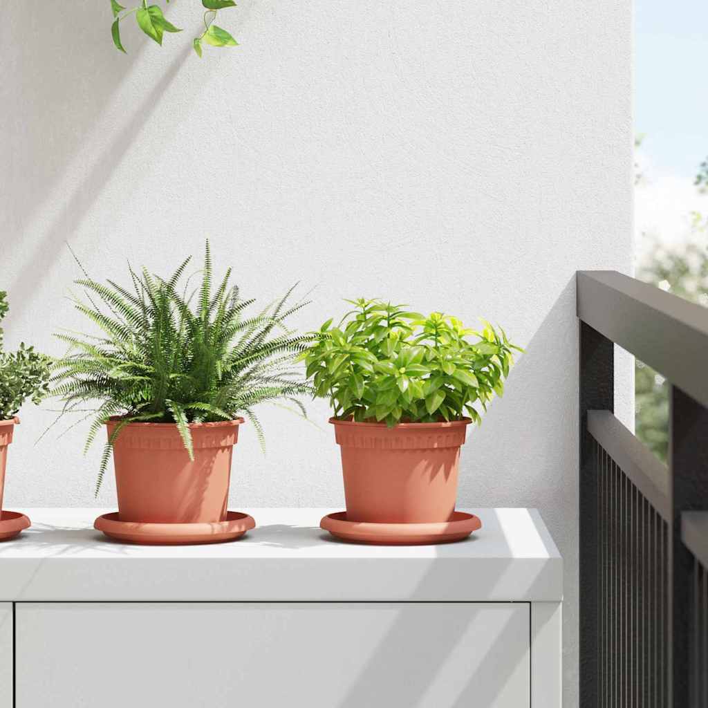 Ronde Bloempot 24 pcs Baksteenrood Ø 12,5 x 10 cm Kunststof is nu te koop bij PeponiXL, paradijselijk wonen!
