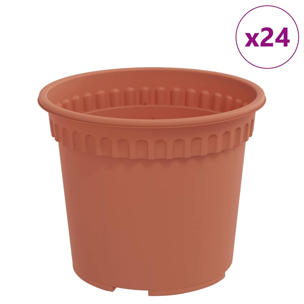 Ronde Bloempot 24 pcs Baksteenrood Ø 12,5 x 10 cm Kunststof is nu te koop bij PeponiXL, paradijselijk wonen!
