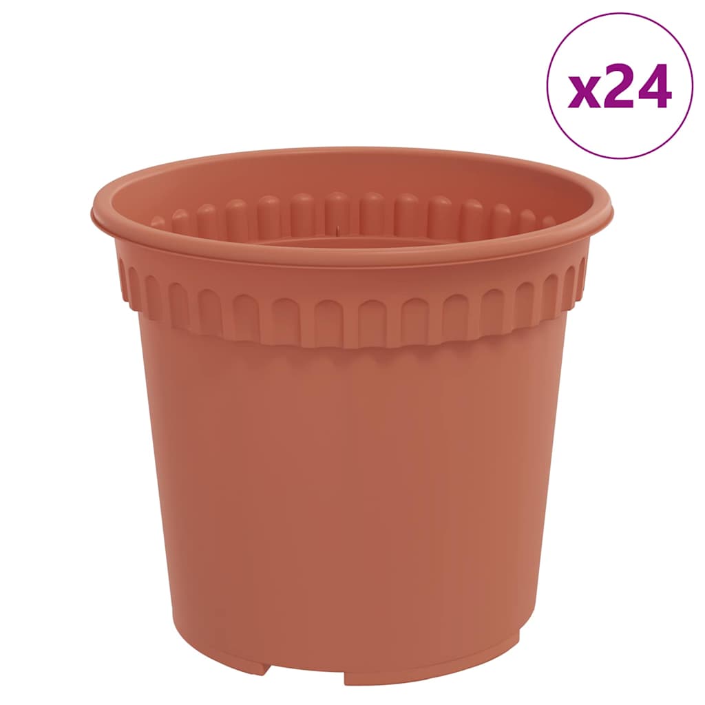 Ronde Bloempot 24 pcs Baksteenrood Ø 15 x 12 cm Kunststof is nu te koop bij PeponiXL, paradijselijk wonen!