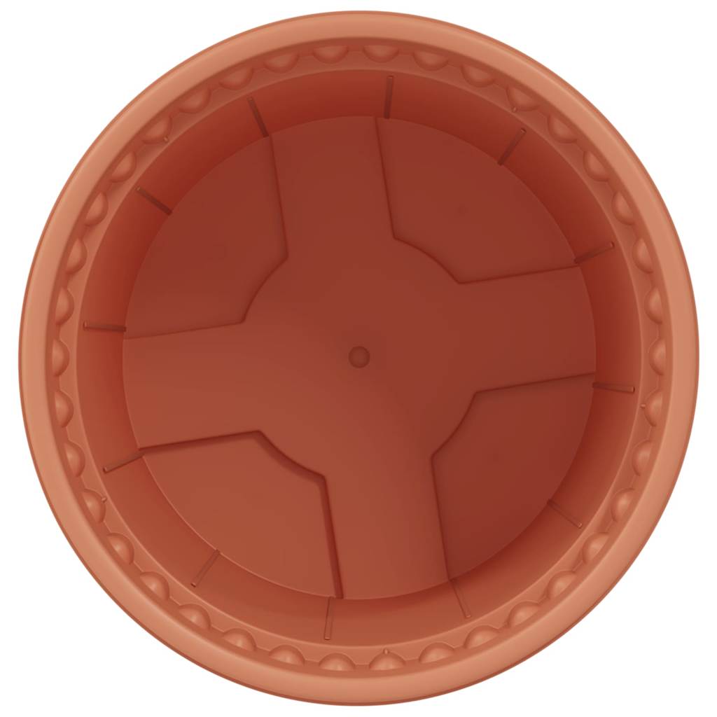 Ronde Bloempot 24 pcs Baksteenrood Ø 15 x 12 cm Kunststof is nu te koop bij PeponiXL, paradijselijk wonen!