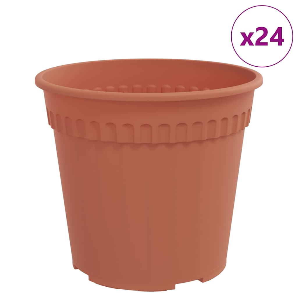 Ronde Bloempot 24 pcs Baksteenrood Ø 19 x 16 cm Kunststof is nu te koop bij PeponiXL, paradijselijk wonen!