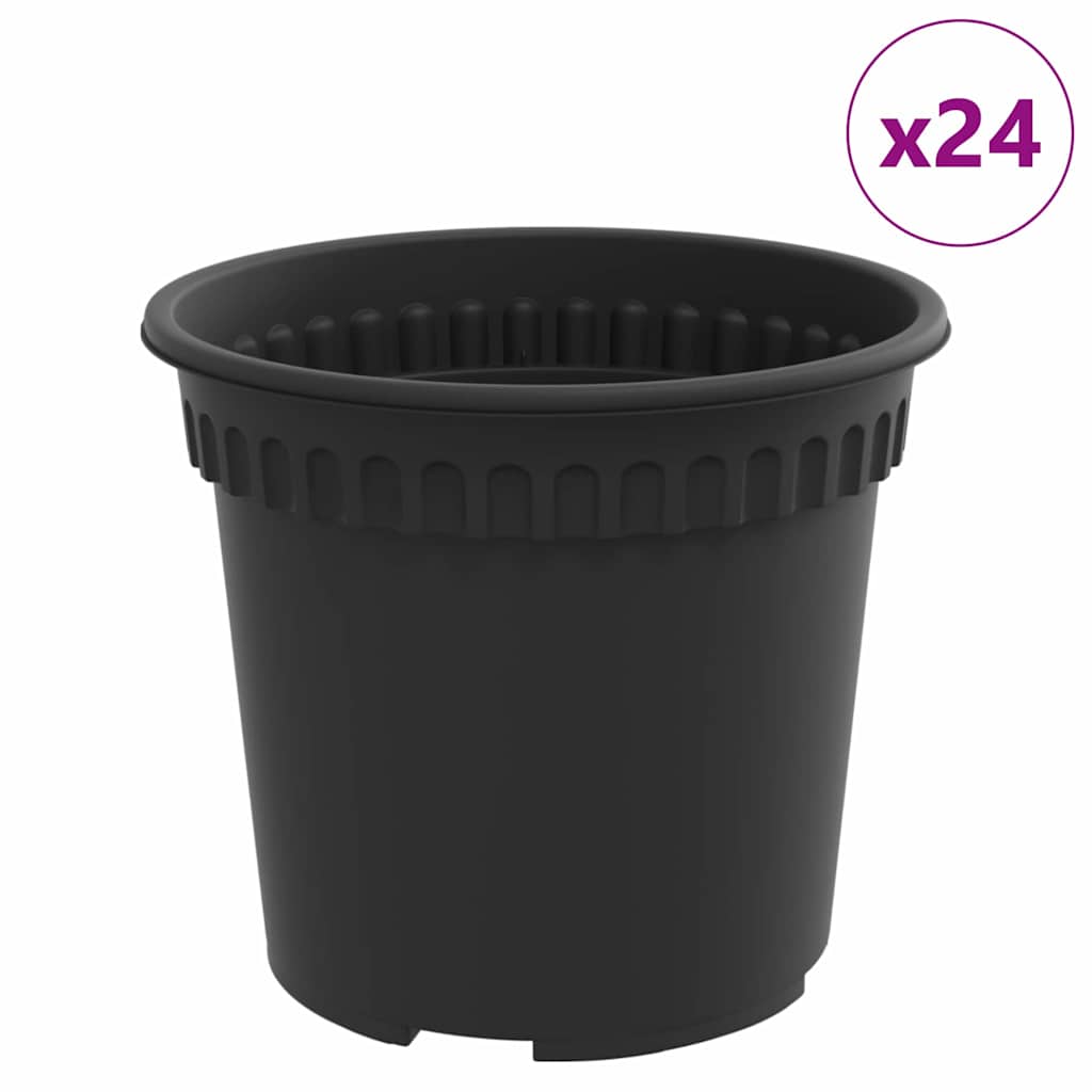 Ronde Bloempot 24 pcs Zwart Ø 15 x 12 cm Kunststof is nu te koop bij PeponiXL, paradijselijk wonen!