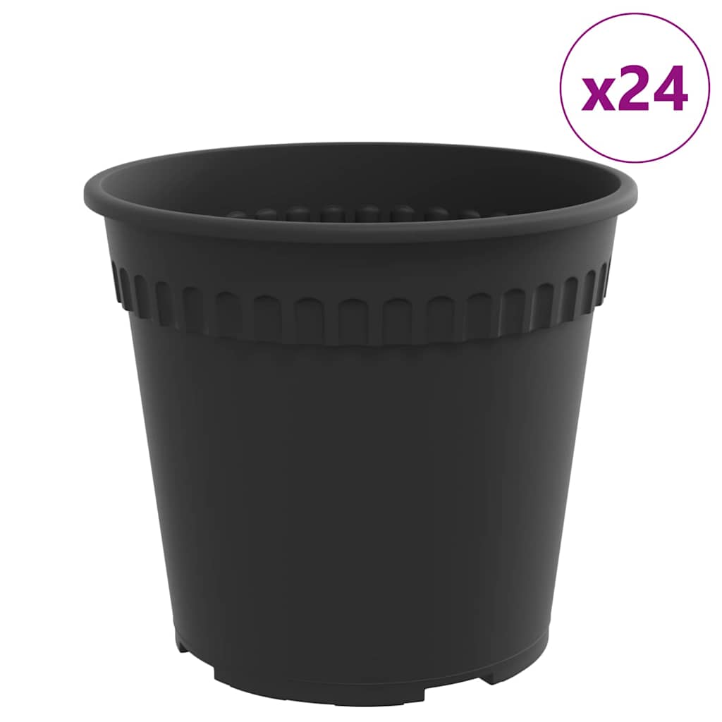 Ronde Bloempot 24 pcs Zwart Ø 19 x 16 cm Kunststof is nu te koop bij PeponiXL, paradijselijk wonen!
