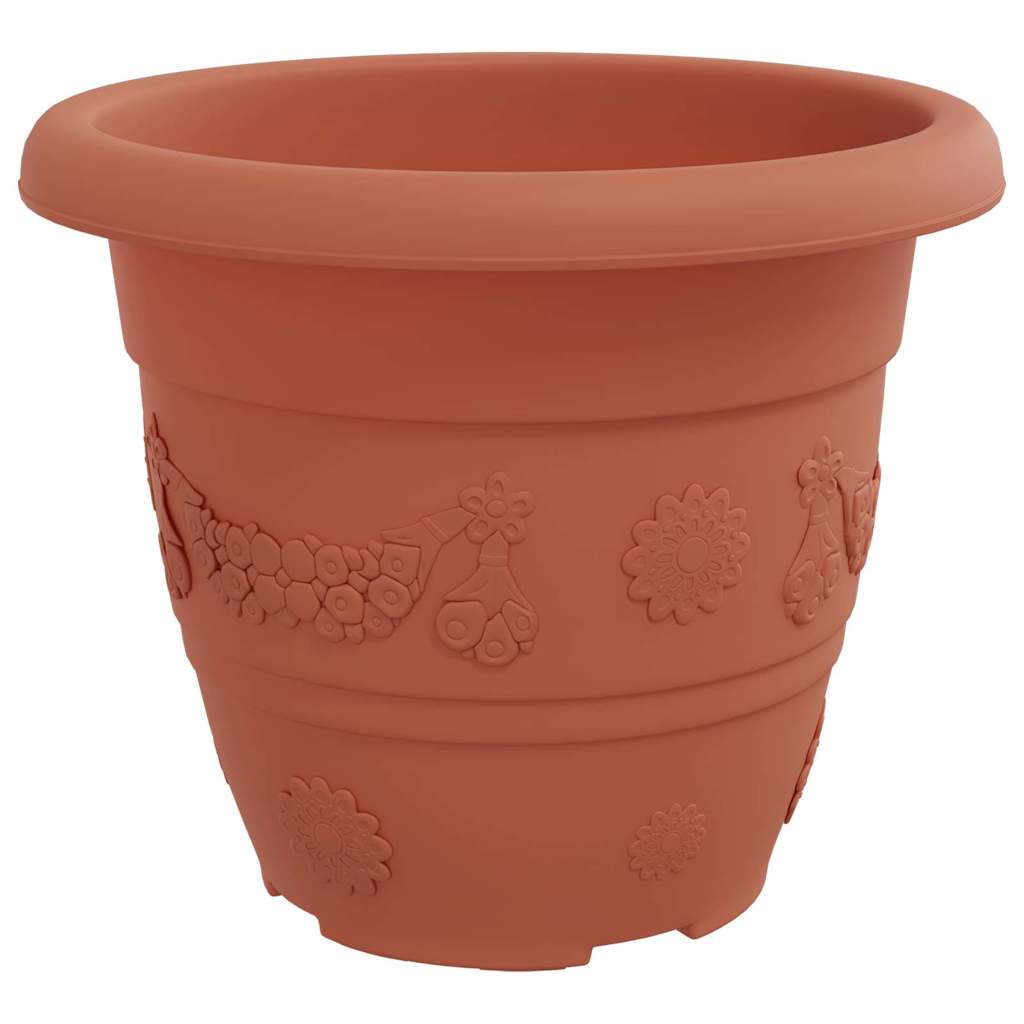 Ronde Bloempot 6 pcs Baksteenrood Ø 22 x 18 cm Kunststof is nu te koop bij PeponiXL, paradijselijk wonen!