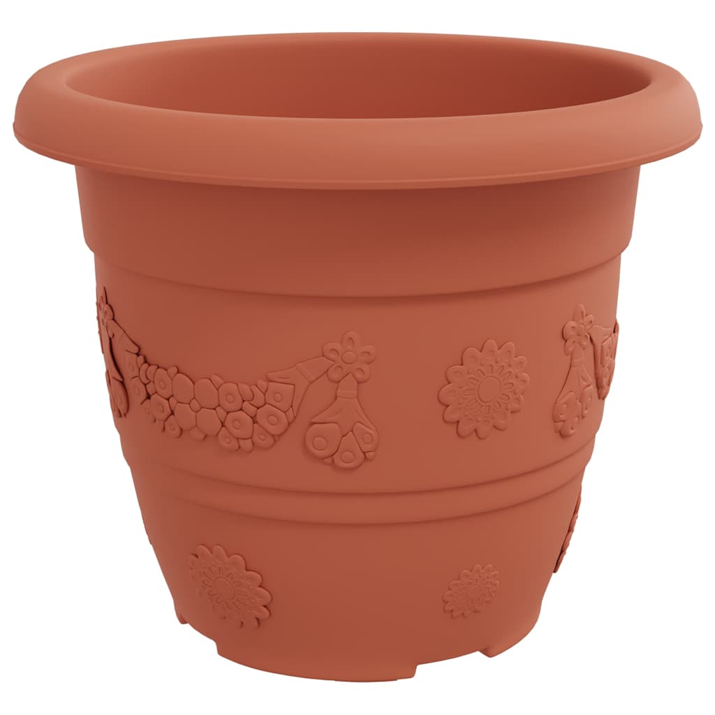 Ronde Bloempot 6 pcs Baksteenrood Ø 30 x 25 cm Kunststof is nu te koop bij PeponiXL, paradijselijk wonen!