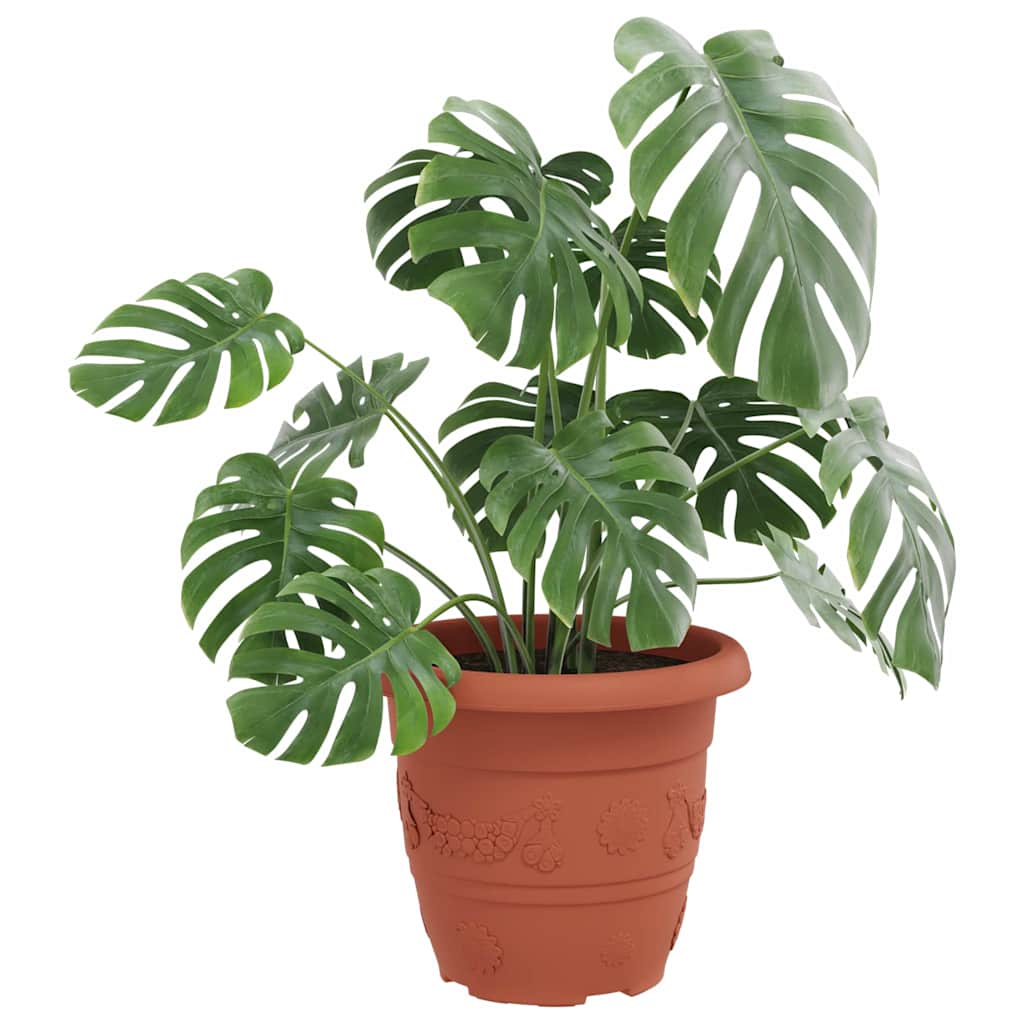 Ronde Bloempot 6 pcs Baksteenrood Ø 30 x 25 cm Kunststof is nu te koop bij PeponiXL, paradijselijk wonen!