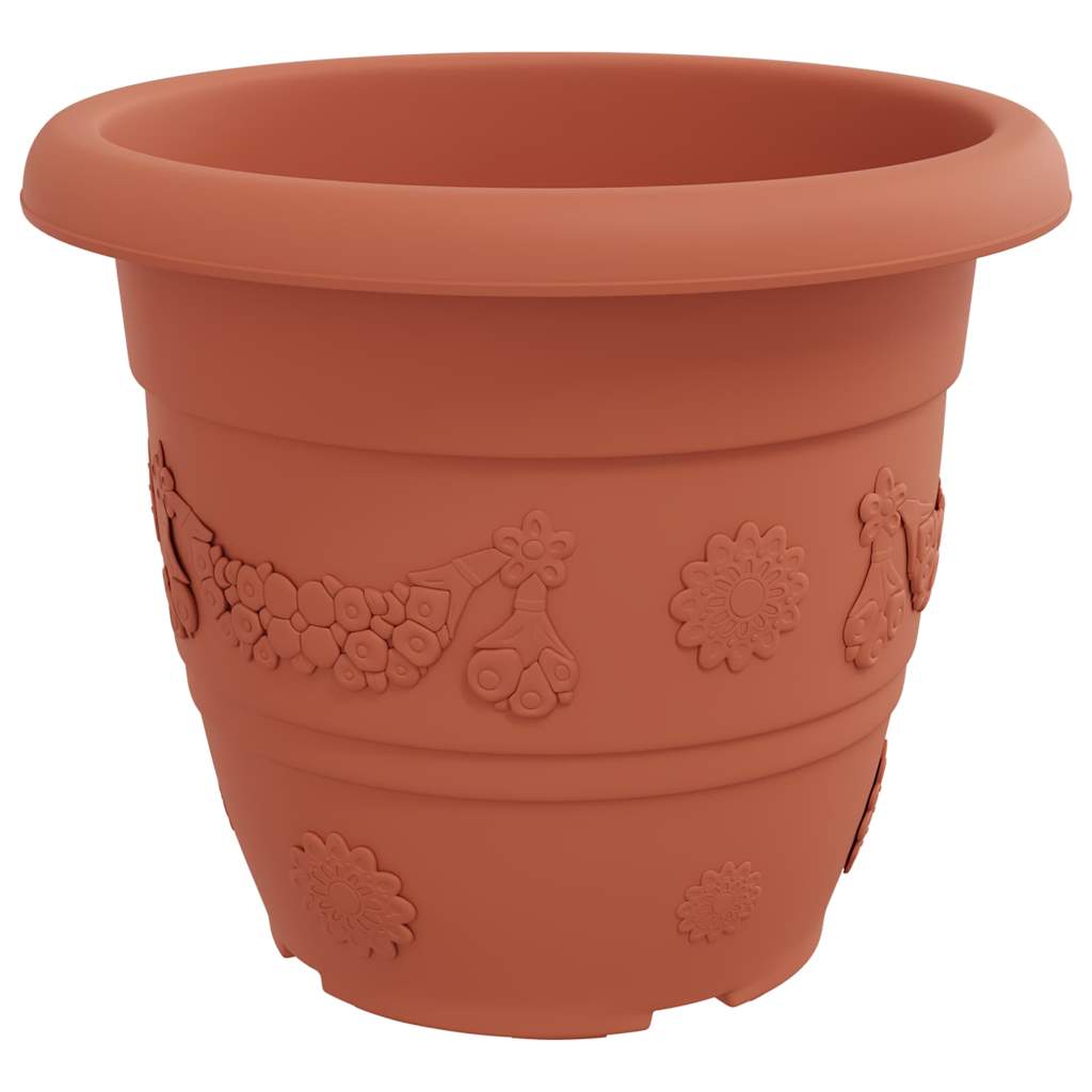 Ronde Bloempot 6 pcs Baksteenrood Ø 34 x 28 cm Kunststof is nu te koop bij PeponiXL, paradijselijk wonen!