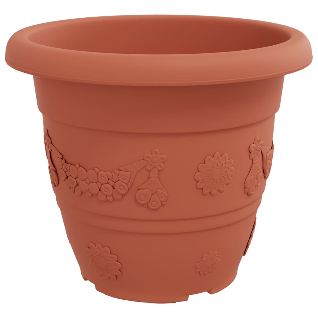 Ronde Bloempot 6 pcs Baksteenrood Ø 39 x 32 cm Kunststof is nu te koop bij PeponiXL, paradijselijk wonen!