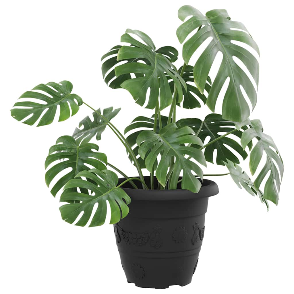 Ronde Bloempot 6 pcs Zwart Ø 22 x 18 cm Kunststof is nu te koop bij PeponiXL, paradijselijk wonen!