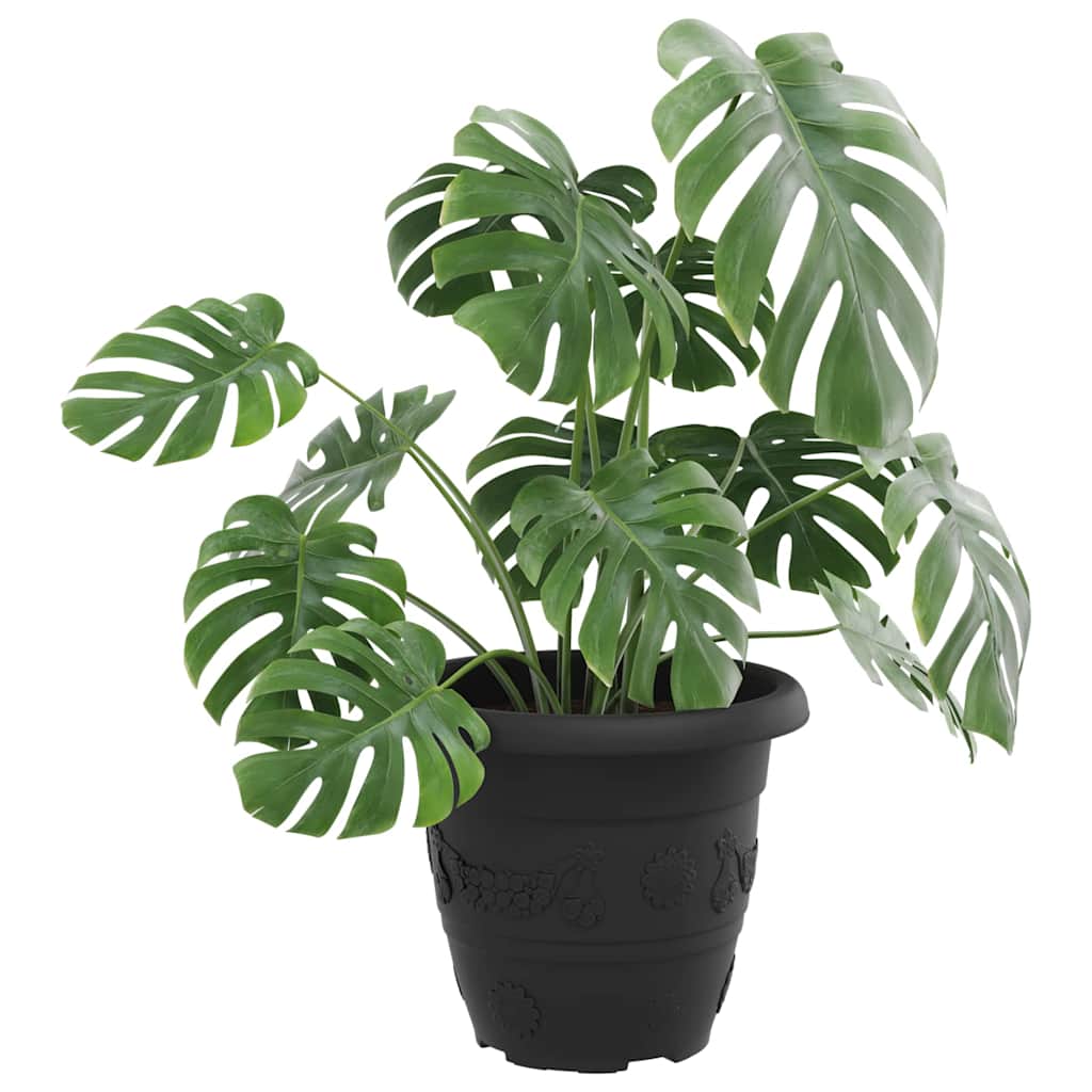 Ronde Bloempot 6 pcs Zwart Ø 26 x 21.5 cm Kunststof is nu te koop bij PeponiXL, paradijselijk wonen!