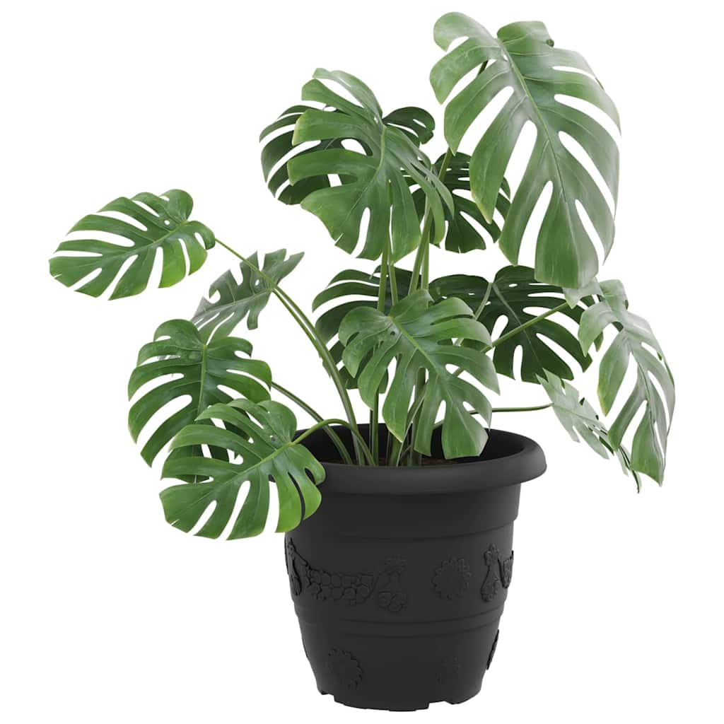 Ronde Bloempot 6 pcs Zwart Ø 34 x 28 cm Kunststof is nu te koop bij PeponiXL, paradijselijk wonen!