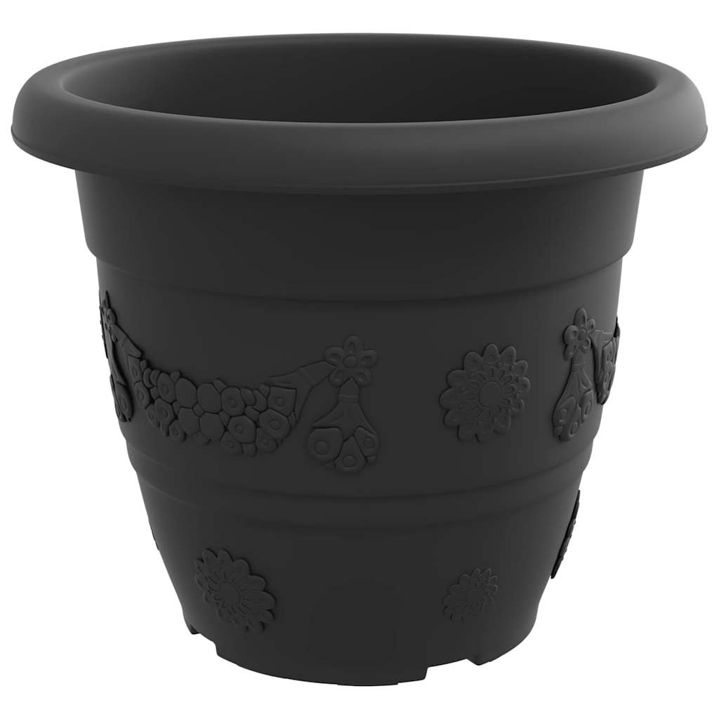 Ronde Bloempot 6 pcs Zwart Ø 39 x 32 cm Kunststof is nu te koop bij PeponiXL, paradijselijk wonen!