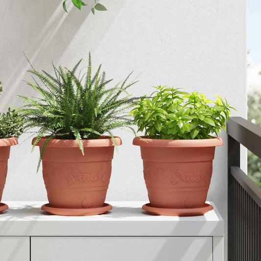 Ronde Bloempot 24 pcs Baksteenrood Ø 22 x 18 cm Kunststof is nu te koop bij PeponiXL, paradijselijk wonen!