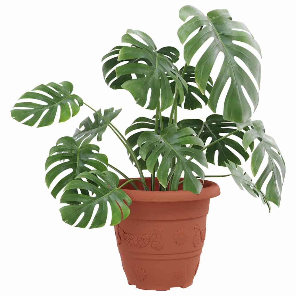 Ronde Bloempot 24 pcs Baksteenrood Ø 22 x 18 cm Kunststof is nu te koop bij PeponiXL, paradijselijk wonen!