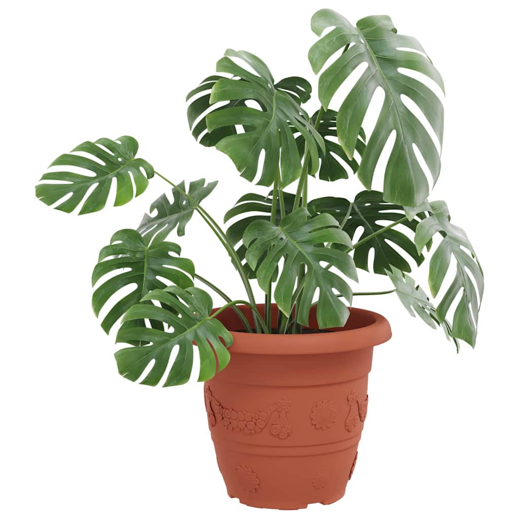 Ronde Bloempot 24 pcs Baksteenrood Ø 34 x 28 cm Kunststof is nu te koop bij PeponiXL, paradijselijk wonen!