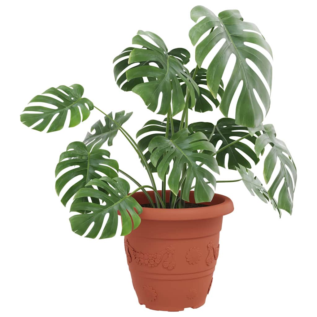 Ronde Bloempot 24 pcs Baksteenrood Ø 39 x 32 cm Kunststof is nu te koop bij PeponiXL, paradijselijk wonen!