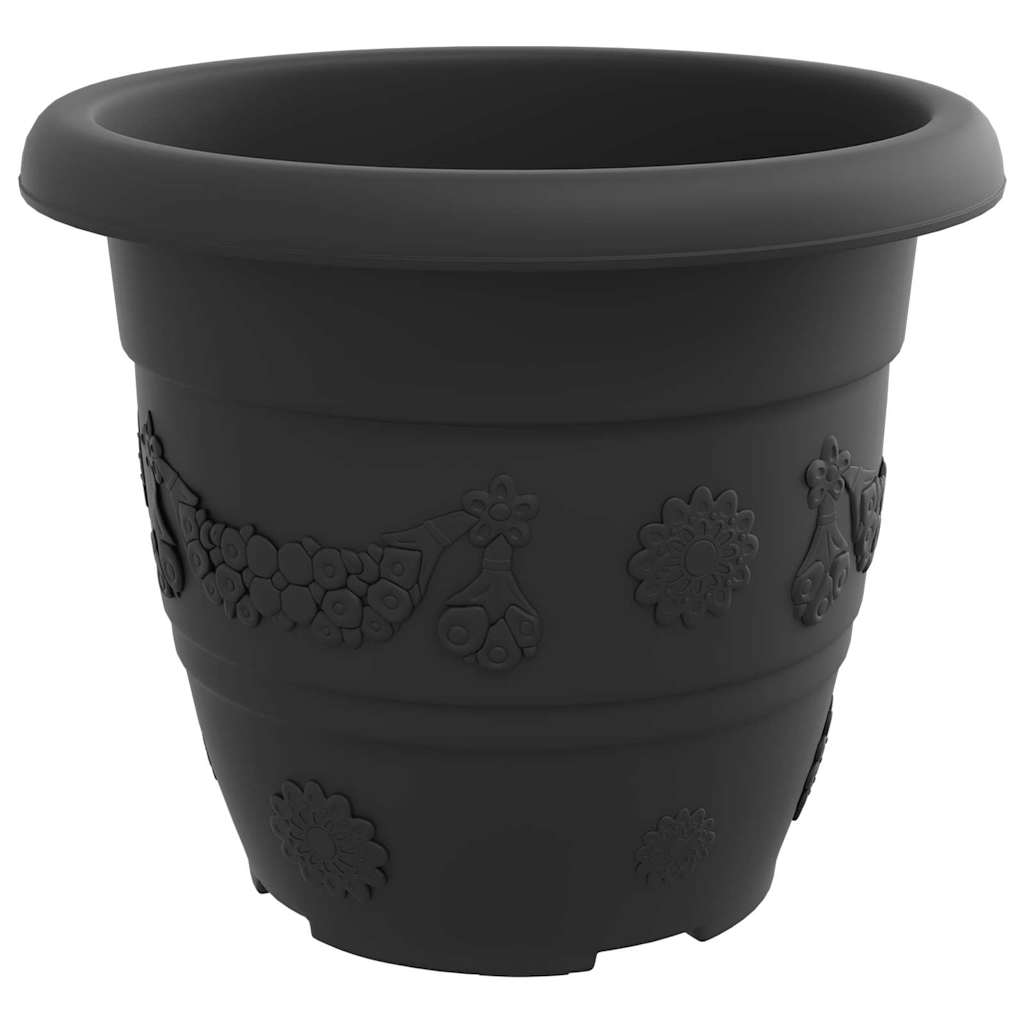 Ronde Bloempot 24 pcs Zwart Ø 30 x 25 cm Kunststof is nu te koop bij PeponiXL, paradijselijk wonen!