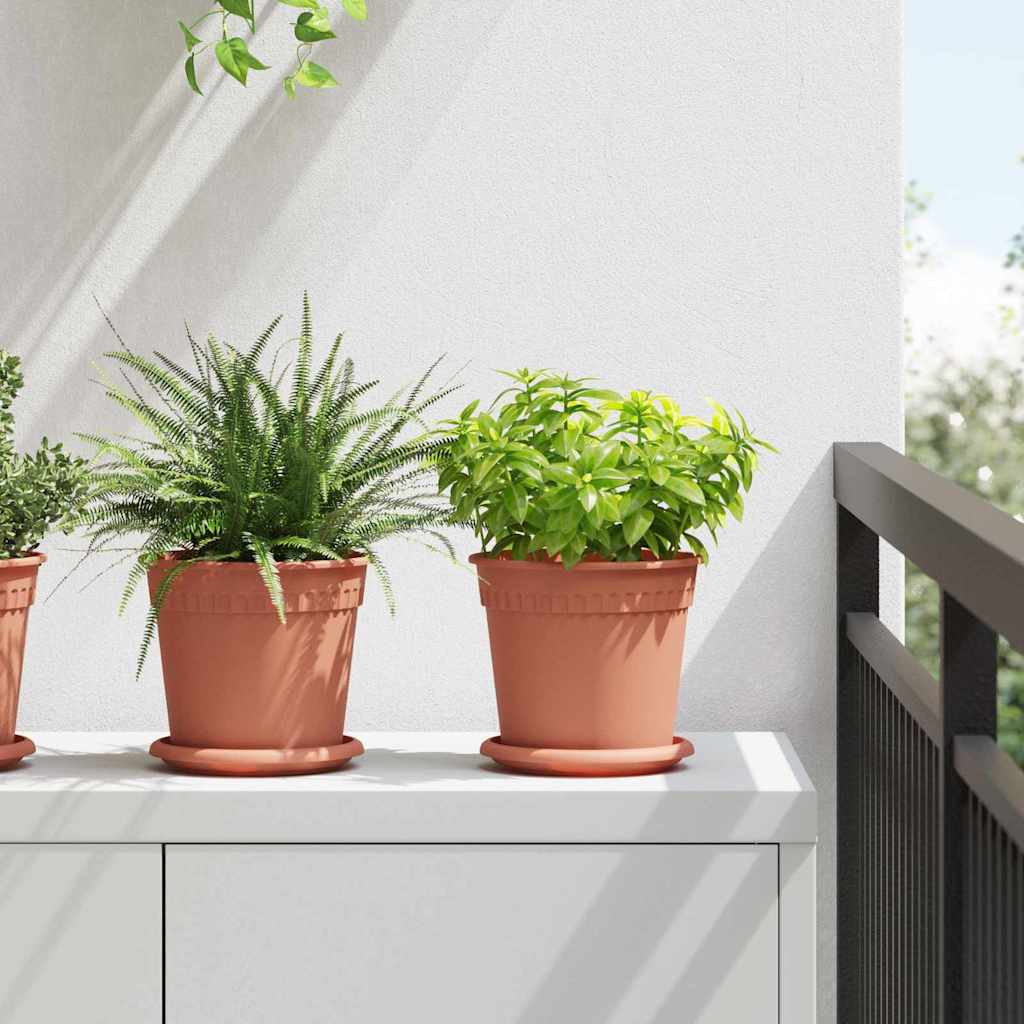 Ronde Bloemenschalen 6 pcs Baksteenrood Ø 14 x 2 cm Kunststof is nu te koop bij PeponiXL, paradijselijk wonen!