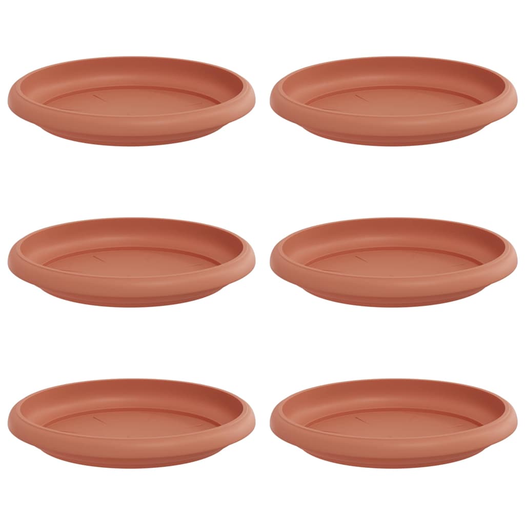 Ronde Bloemenschalen 6 pcs Baksteenrood Ø 14 x 2 cm Kunststof is nu te koop bij PeponiXL, paradijselijk wonen!