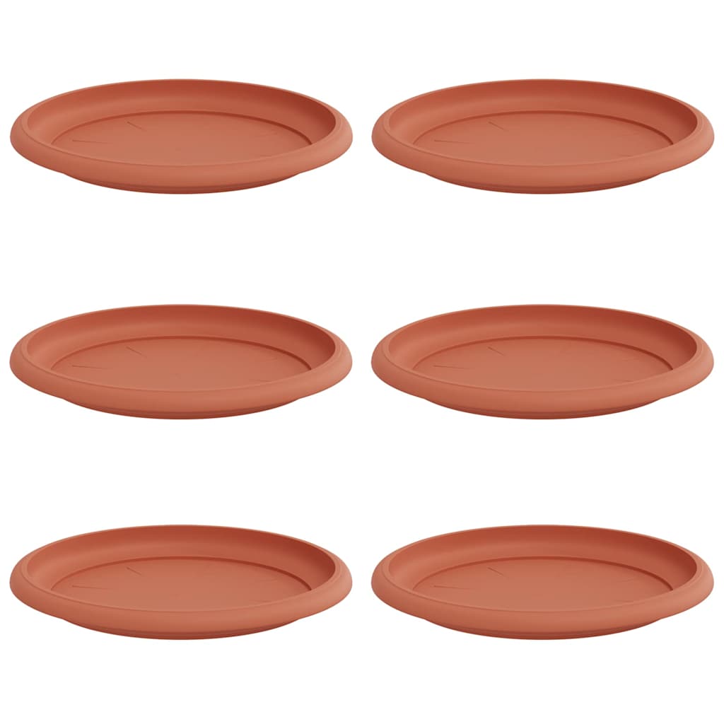 Ronde Bloemenschalen 6 pcs Baksteenrood Ø 17,5 x 2 cm Kunststof is nu te koop bij PeponiXL, paradijselijk wonen!