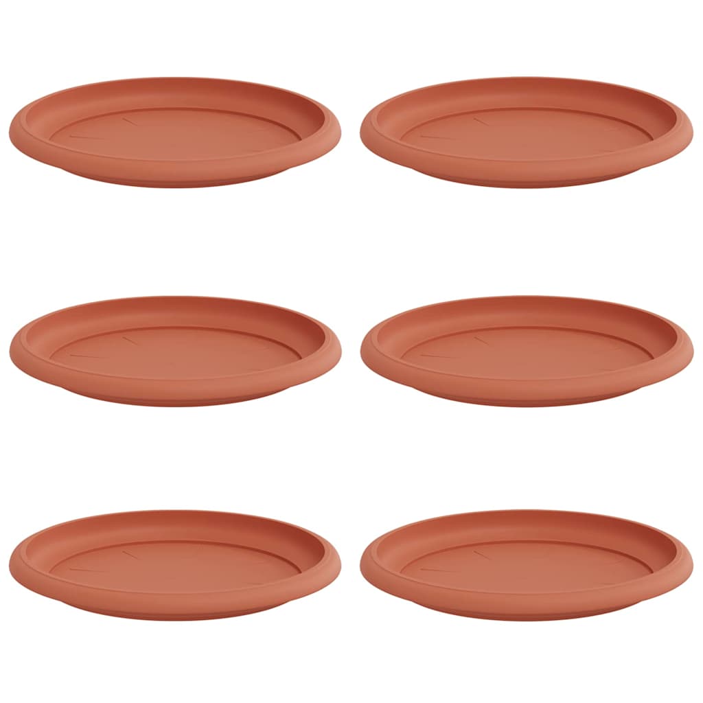 Ronde Bloemenschalen 6 pcs Baksteenrood Ø 19 x 2 cm Kunststof is nu te koop bij PeponiXL, paradijselijk wonen!