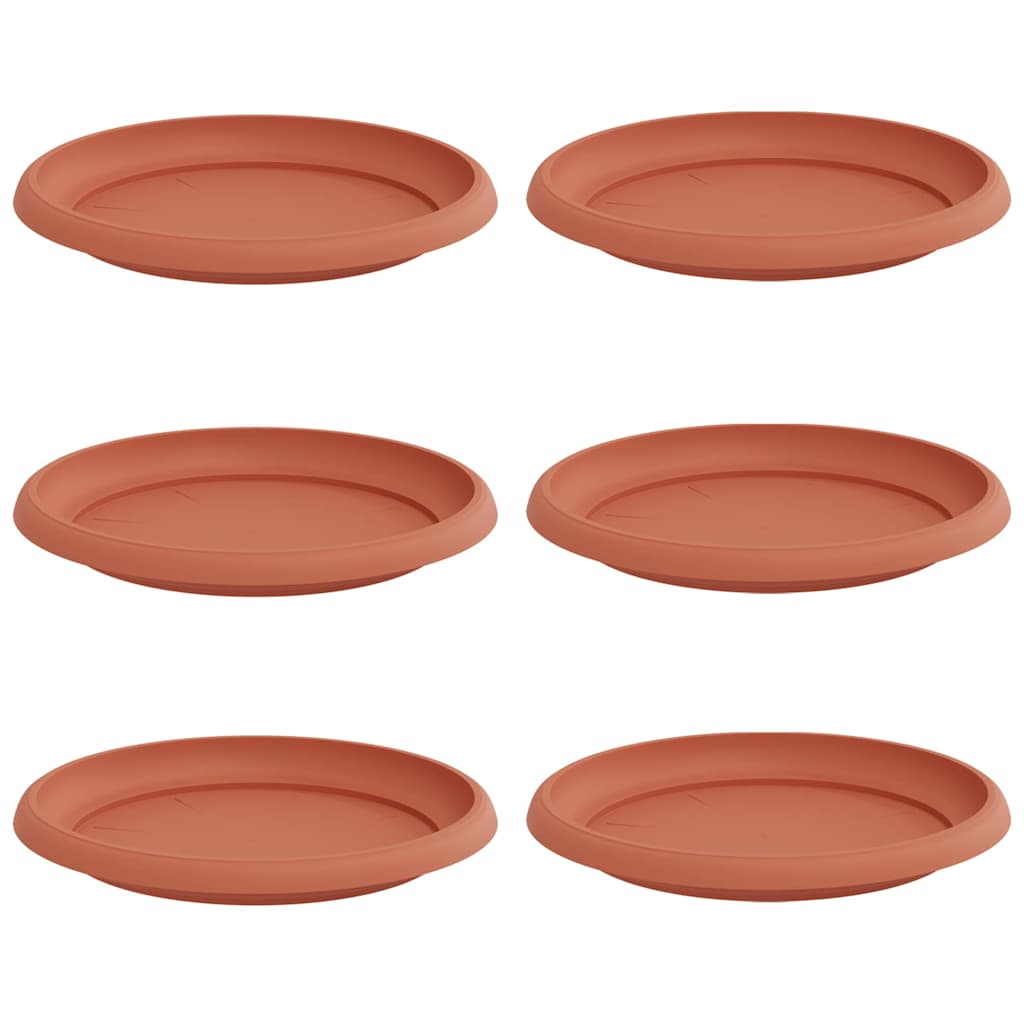 Ronde Bloemenschalen 6 pcs Baksteenrood Ø 21,5 x 2,5 cm is nu te koop bij PeponiXL, paradijselijk wonen!