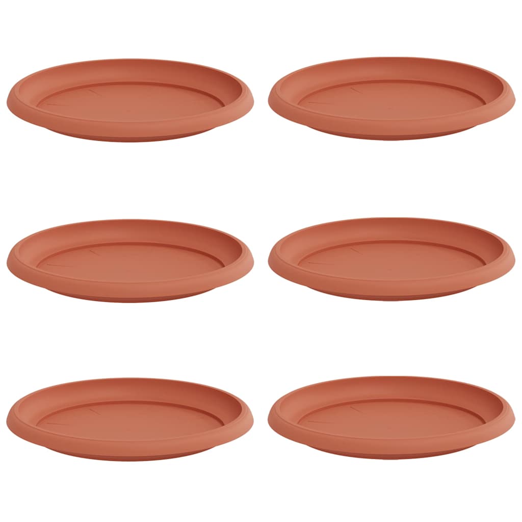 Ronde Bloemenschalen 6 pcs Baksteenrood Ø 23,5 x 2,5 cm is nu te koop bij PeponiXL, paradijselijk wonen!