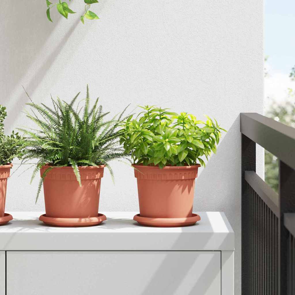 Ronde Bloemenschalen 24 pcs Baksteenrood Ø 14 x 2 cm Kunststof is nu te koop bij PeponiXL, paradijselijk wonen!