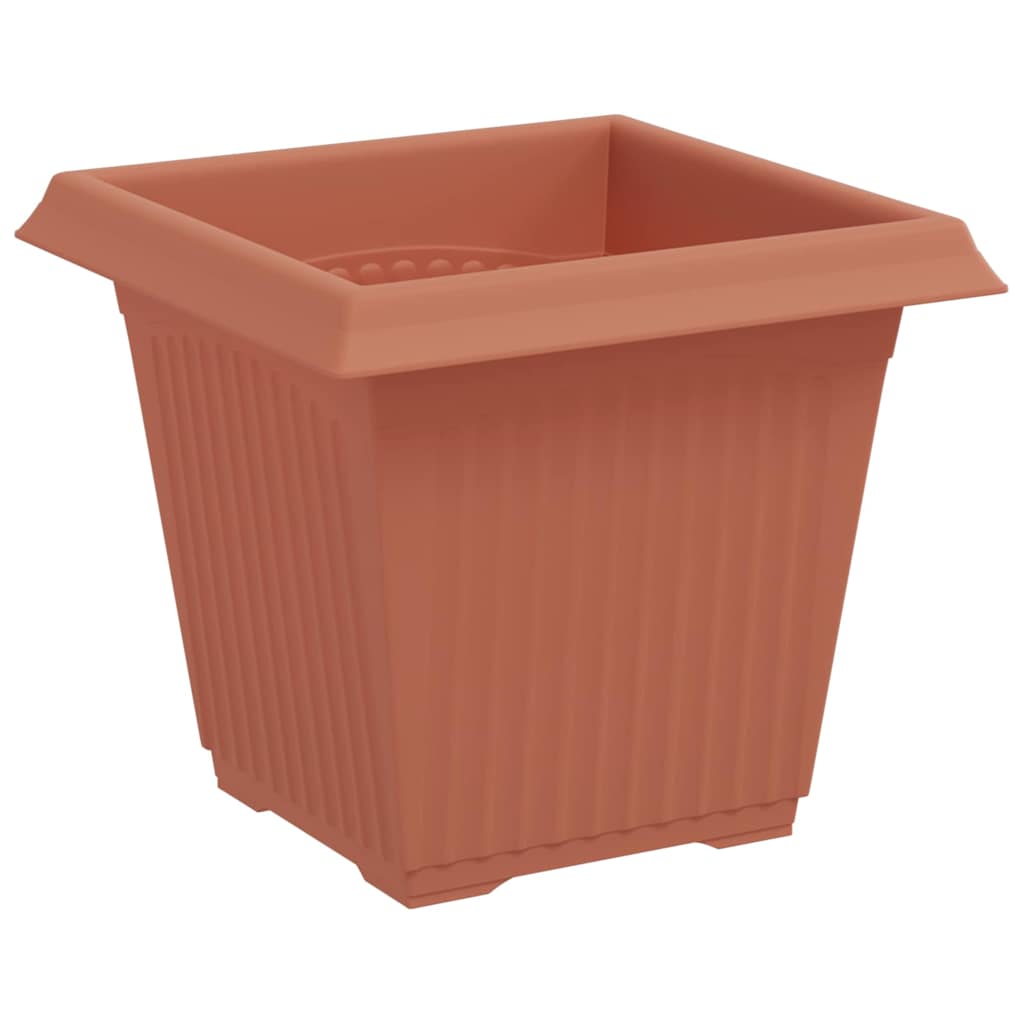 Vierkante Bloempot 6 pcs Baksteenrood 16 x 16 x 14 cm Kunststof is nu te koop bij PeponiXL, paradijselijk wonen!