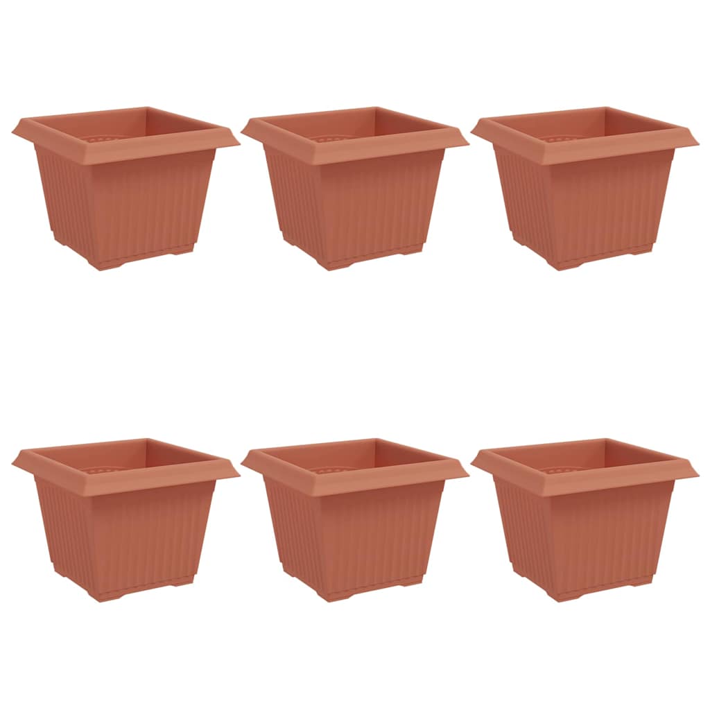Vierkante Bloempot 6 pcs Baksteenrood 23 x 23 x 17,5 cm is nu te koop bij PeponiXL, paradijselijk wonen!