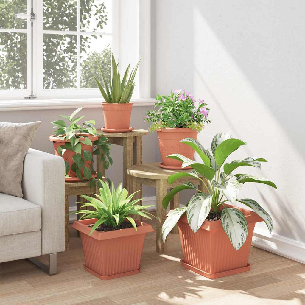 Vierkante Bloempot 6 pcs Baksteenrood 28,5 x 28,5 x 22 cm is nu te koop bij PeponiXL, paradijselijk wonen!