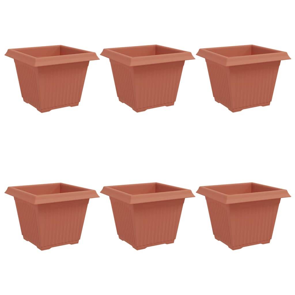 Vierkante Bloempot 6 pcs Baksteenrood 28,5 x 28,5 x 22 cm is nu te koop bij PeponiXL, paradijselijk wonen!