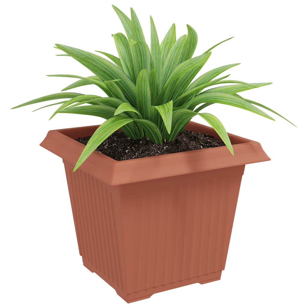 Vierkante Bloempot 6 pcs Baksteenrood 33 x 33 x 26 cm Kunststof is nu te koop bij PeponiXL, paradijselijk wonen!