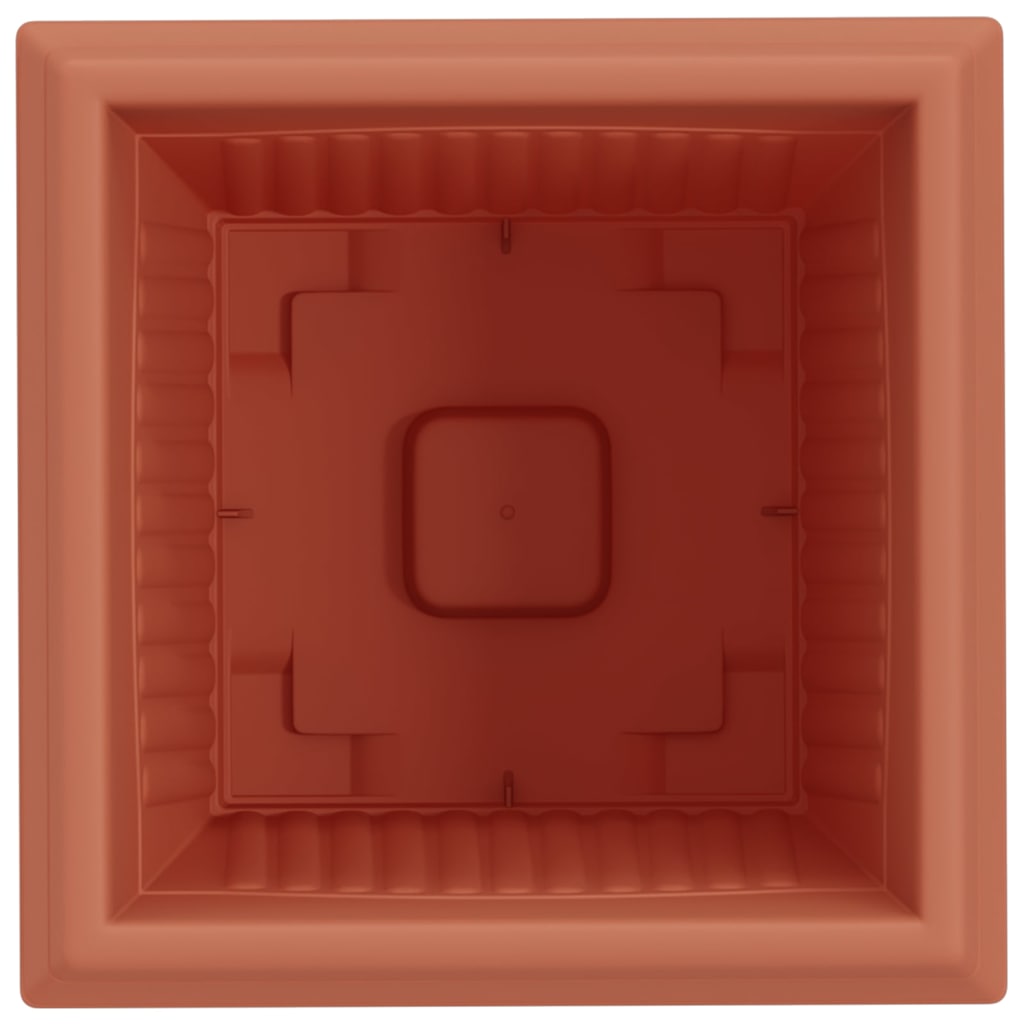 Vierkante Bloempot 6 pcs Baksteenrood 33 x 33 x 26 cm Kunststof is nu te koop bij PeponiXL, paradijselijk wonen!