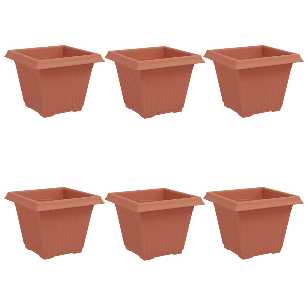 Vierkante Bloempot 6 pcs Baksteenrood 38 x 38 x 30 cm Kunststof is nu te koop bij PeponiXL, paradijselijk wonen!