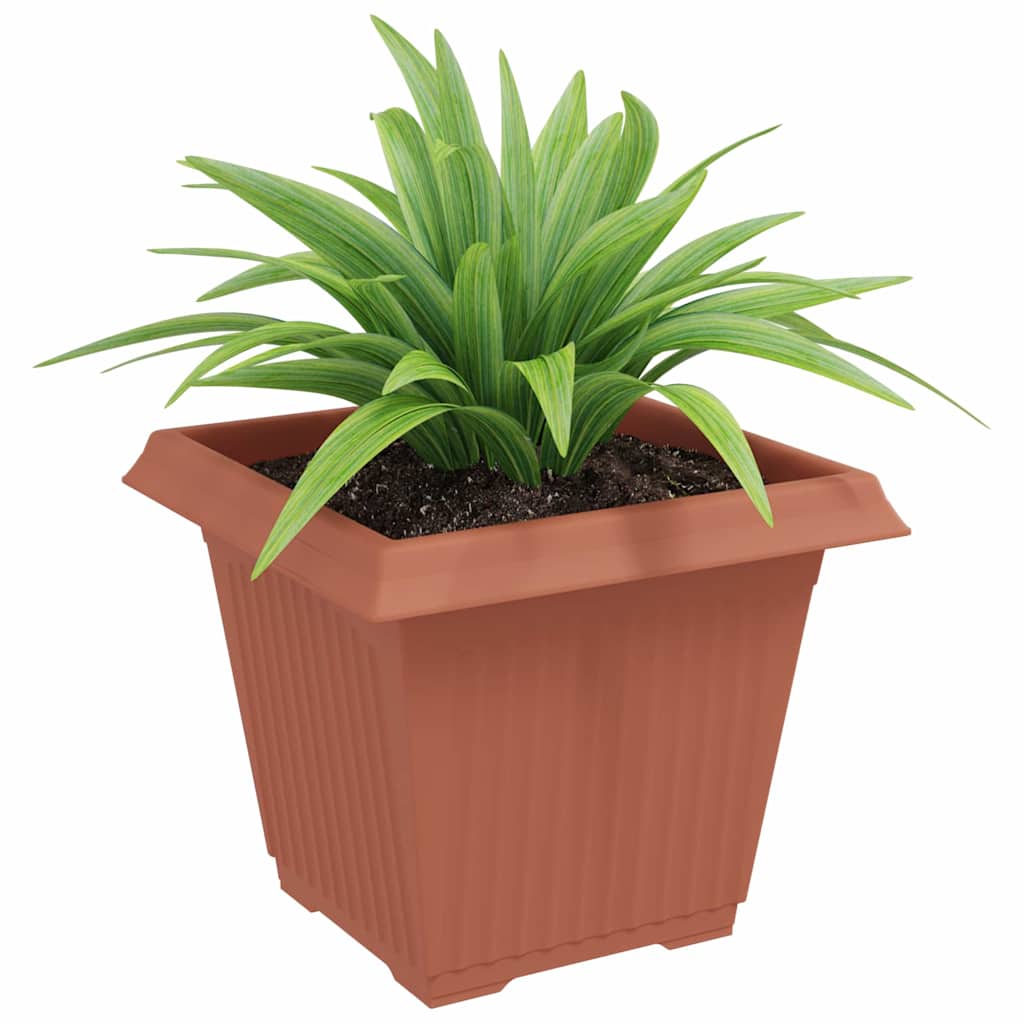 Vierkante Bloempot 6 pcs Baksteenrood 38 x 38 x 30 cm Kunststof is nu te koop bij PeponiXL, paradijselijk wonen!