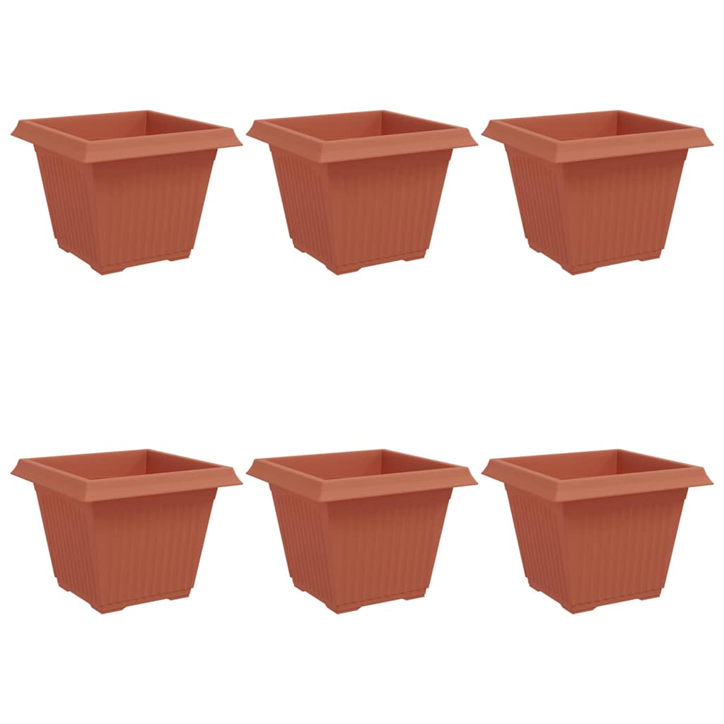 Vierkante Bloempot 6 pcs Baksteenrood 43 x 43 x 33,5 cm is nu te koop bij PeponiXL, paradijselijk wonen!