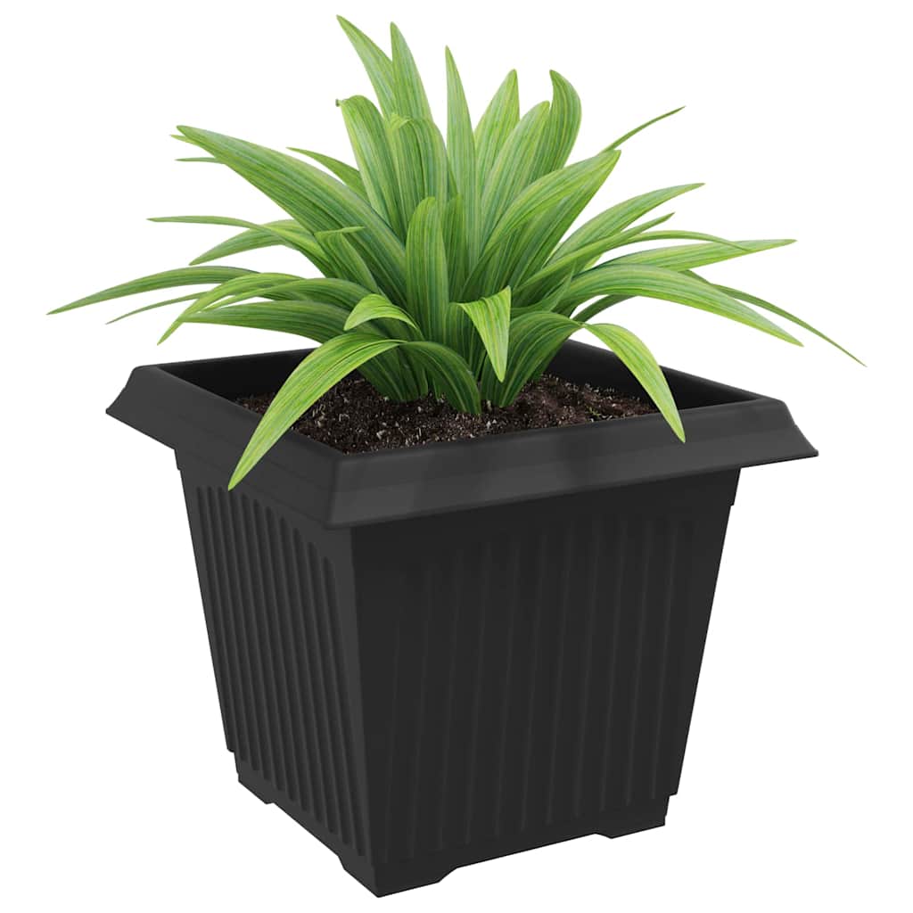 Vierkante Bloempot 6 pcs Zwart 28,5 x 28,5 x 22 cm Kunststof is nu te koop bij PeponiXL, paradijselijk wonen!