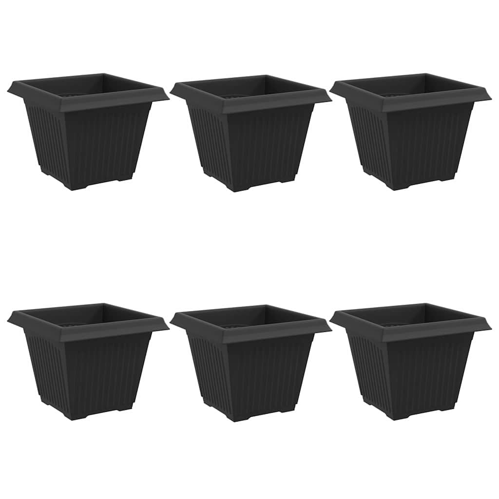 Vierkante Bloempot 6 pcs Zwart 38 x 38 x 30 cm Kunststof is nu te koop bij PeponiXL, paradijselijk wonen!