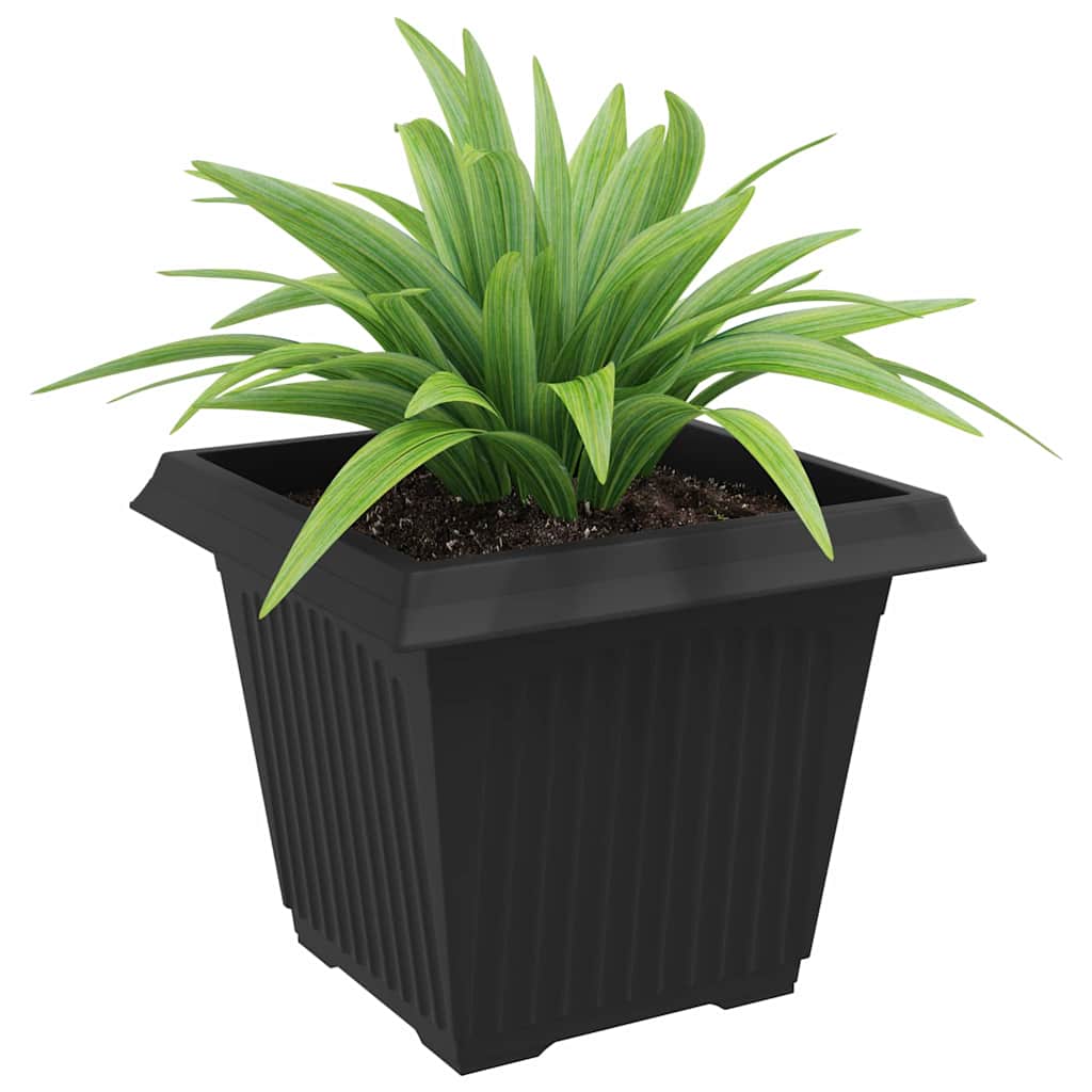 Vierkante Bloempot 6 pcs Zwart 43 x 43 x 33,5 cm Kunststof is nu te koop bij PeponiXL, paradijselijk wonen!