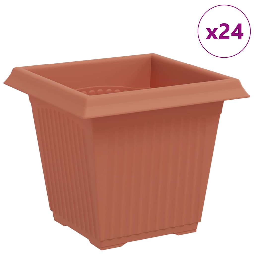 Vierkante Bloempot 24 pcs Baksteenrood 16 x 16 x 14 cm is nu te koop bij PeponiXL, paradijselijk wonen!