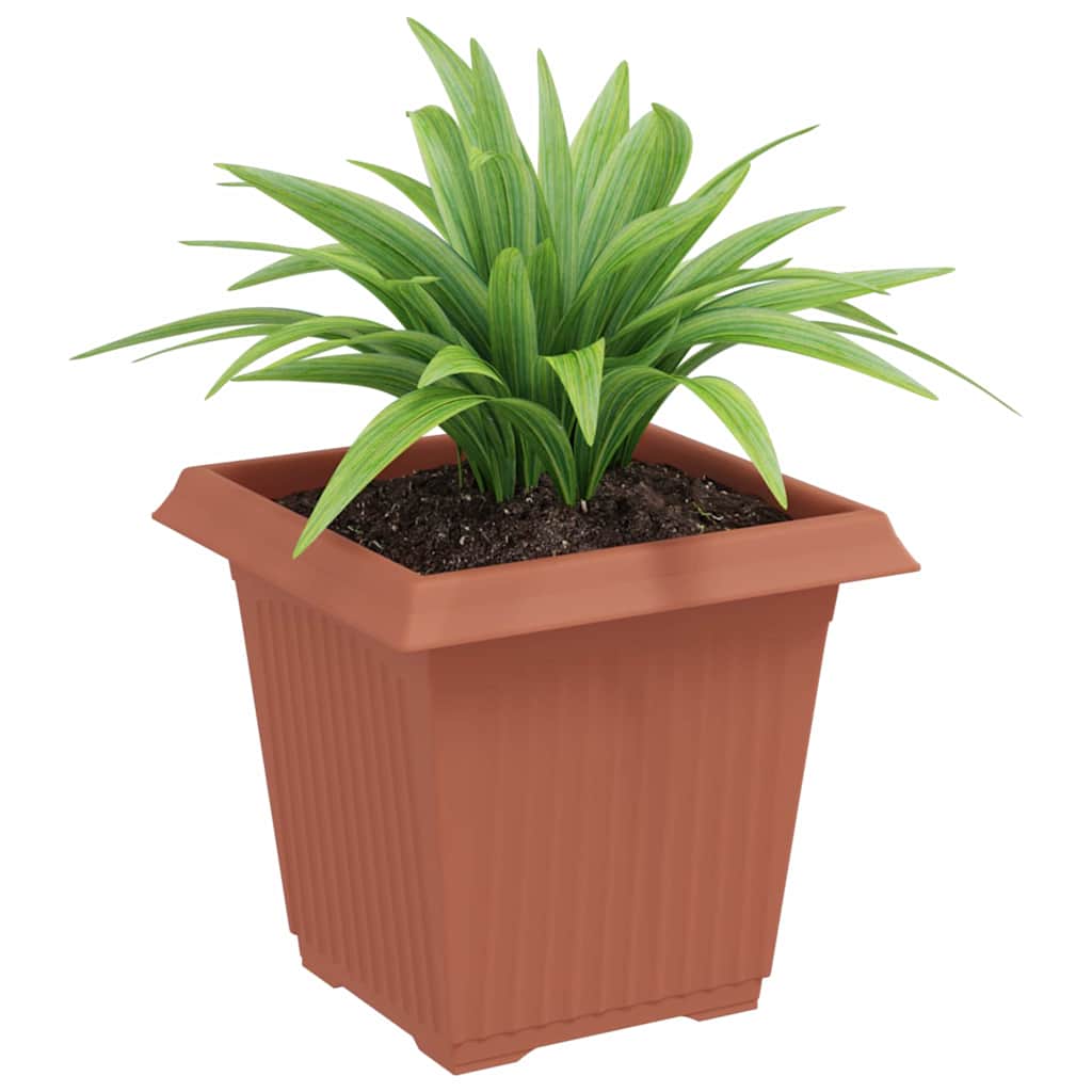 Vierkante Bloempot 24 pcs Baksteenrood 16 x 16 x 14 cm is nu te koop bij PeponiXL, paradijselijk wonen!