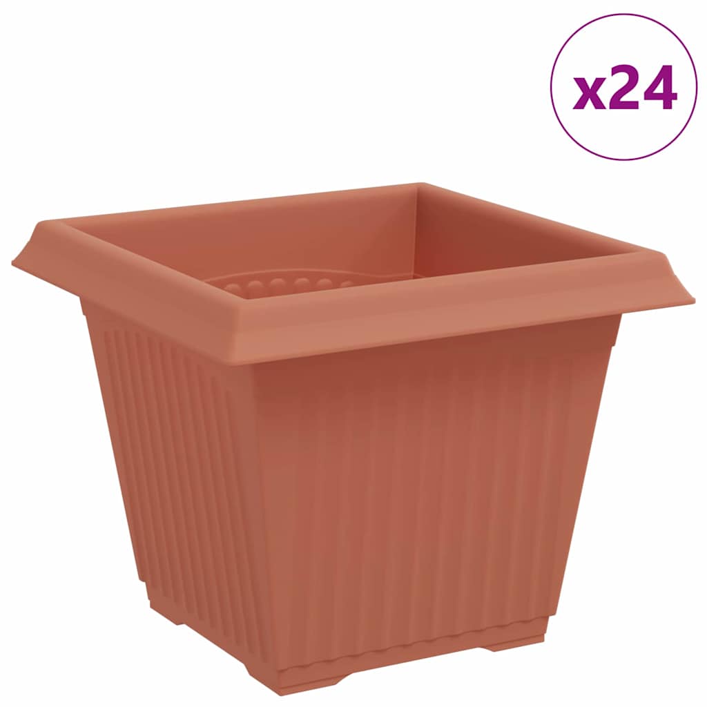 Vierkante Bloempot 24 pcs Baksteenrood 20 x 20 x 16 cm is nu te koop bij PeponiXL, paradijselijk wonen!