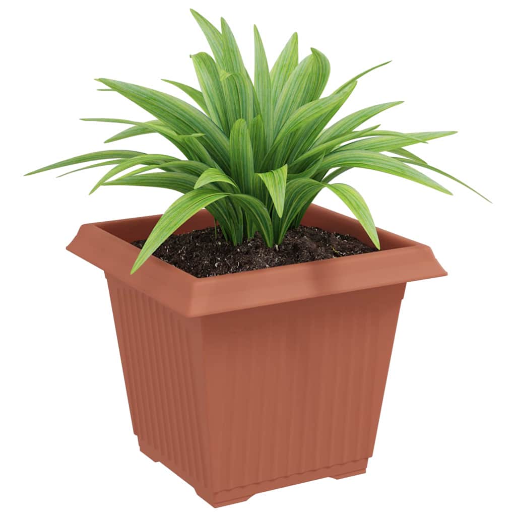 Vierkante Bloempot 24 pcs Baksteenrood 20 x 20 x 16 cm is nu te koop bij PeponiXL, paradijselijk wonen!