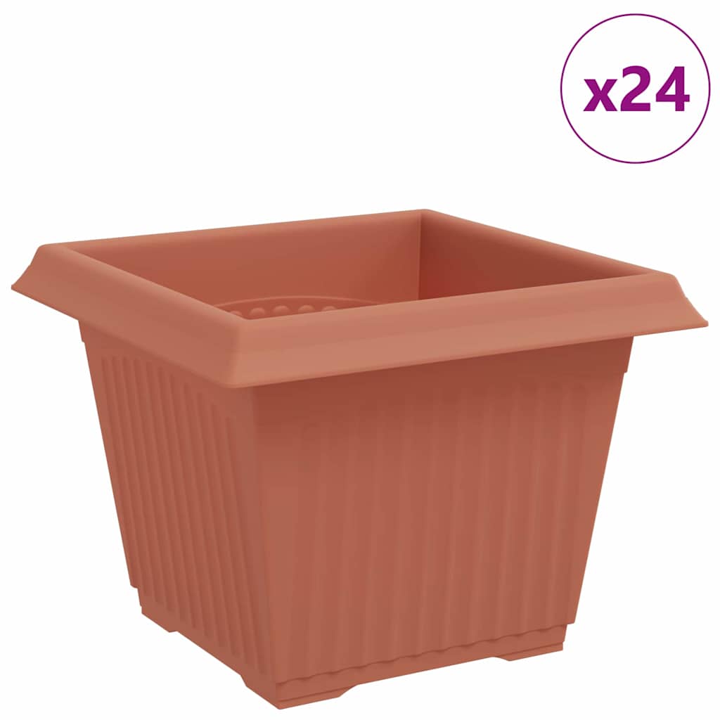 Vierkante Bloempot 24 pcs Baksteenrood 23 x 23 x 17,5 cm is nu te koop bij PeponiXL, paradijselijk wonen!
