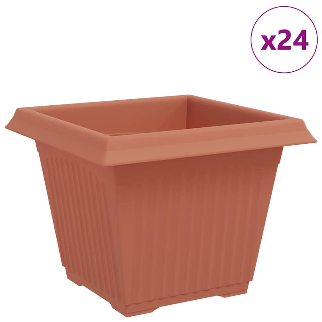 Vierkante Bloempot 24 pcs Baksteenrood 28,5 x 28,5 x 22 cm is nu te koop bij PeponiXL, paradijselijk wonen!
