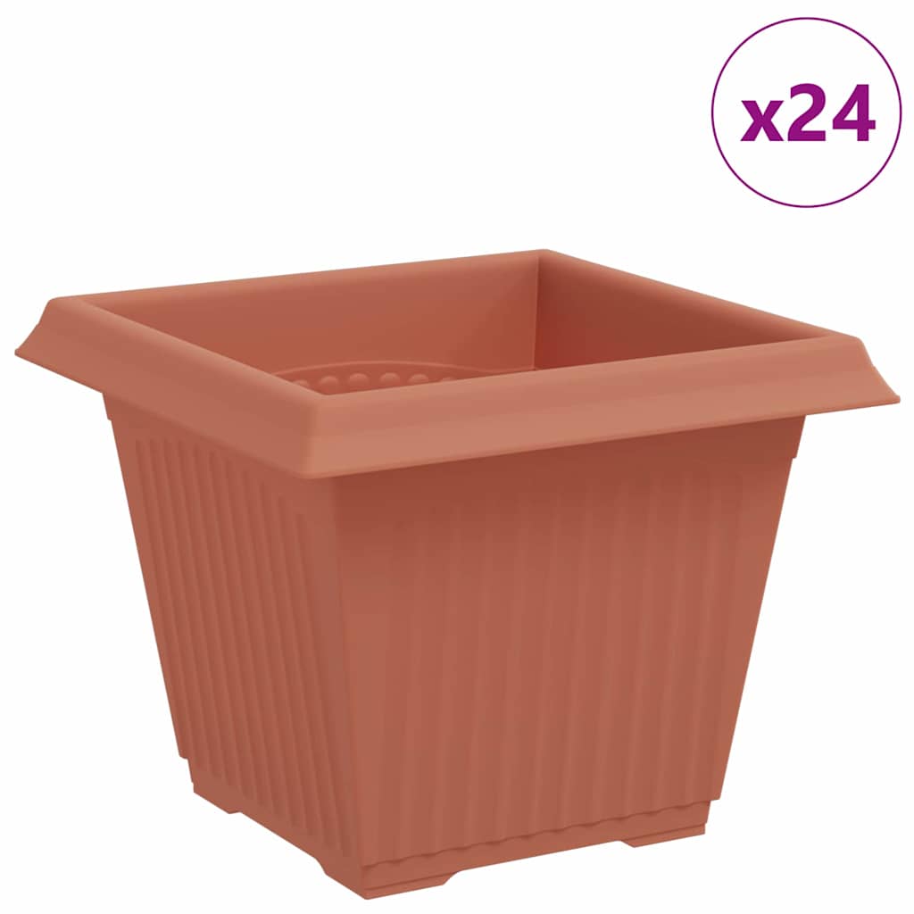Vierkante Bloempot 24 pcs Baksteenrood 33 x 33 x 26 cm is nu te koop bij PeponiXL, paradijselijk wonen!