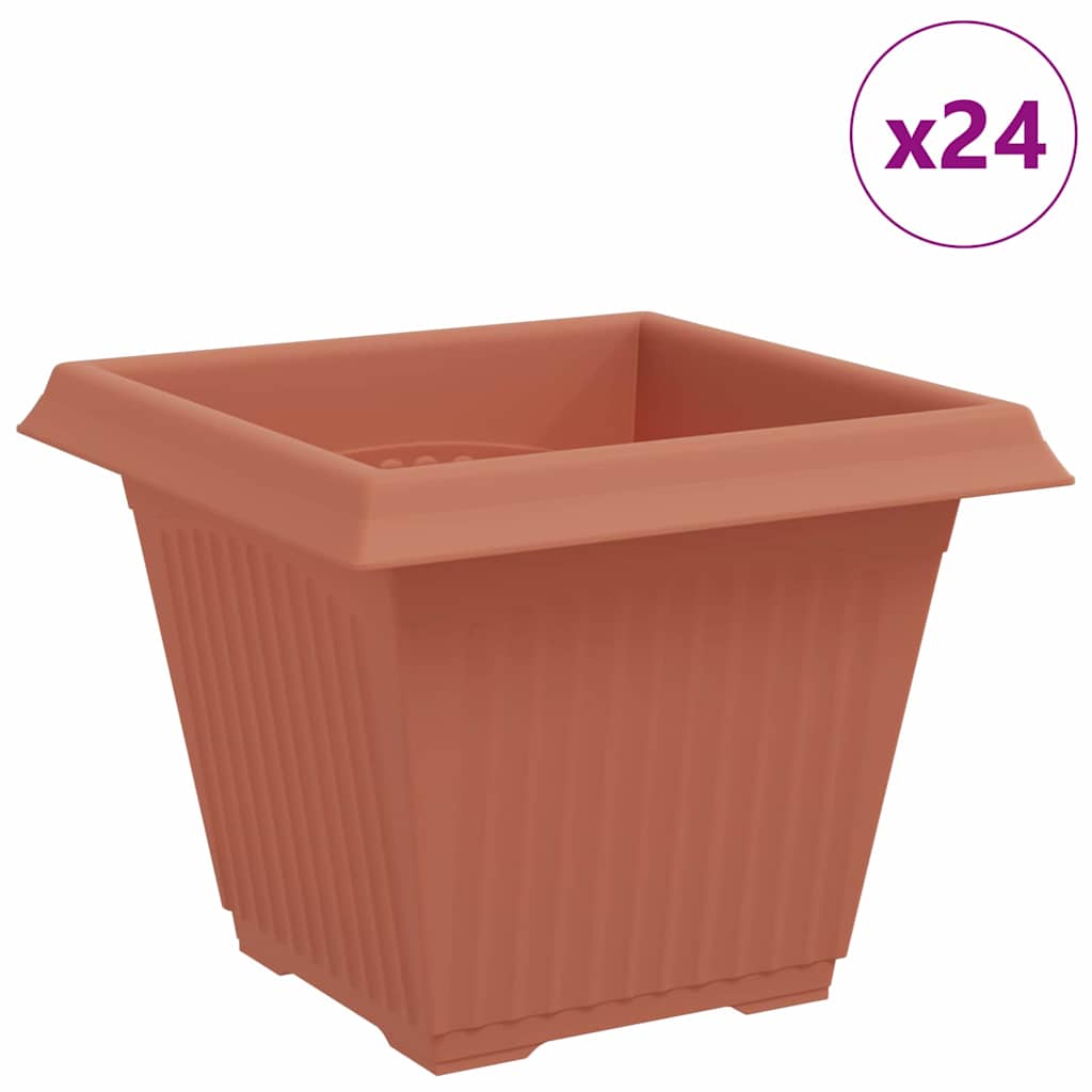 Vierkante Bloempot 24 pcs Baksteenrood 38 x 38 x 30 cm is nu te koop bij PeponiXL, paradijselijk wonen!