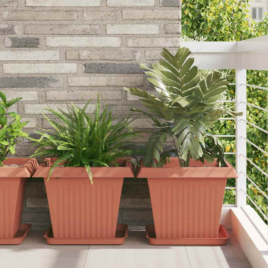 Vierkante Bloempot 24 pcs Baksteenrood 43 x 43 x 33,5 cm is nu te koop bij PeponiXL, paradijselijk wonen!